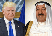 His Highness the Amir Sheikh Sabah Al-Ahmad Al-Jaber Al-Sabah and US President Donald Trump.