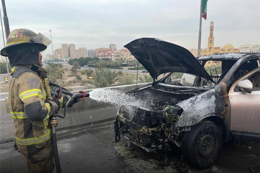 Firefighting forces control a vehicle fire in Al-Ghazali and an ...