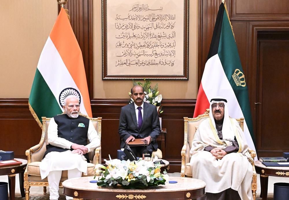 Kuwait Amir Receives Visiting Indian Prime Minister Narendra Modi