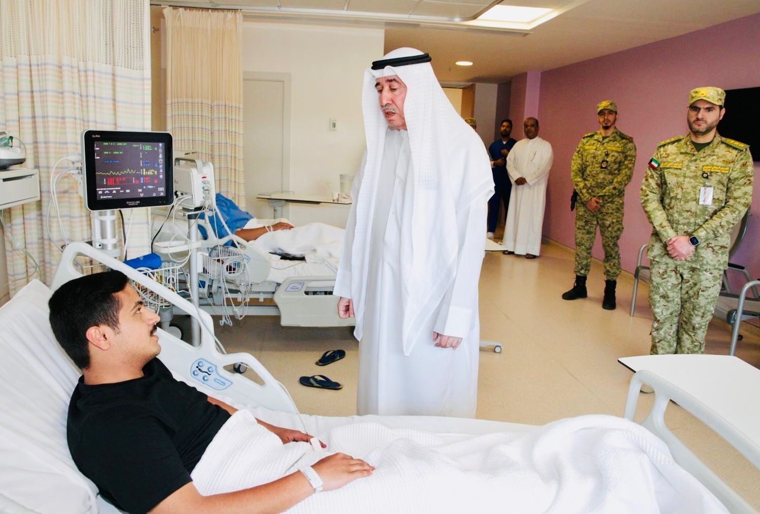 KNG chief visits injured personnel, checks on their condition